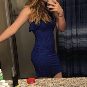 Royal Blue Halter Neck Dress